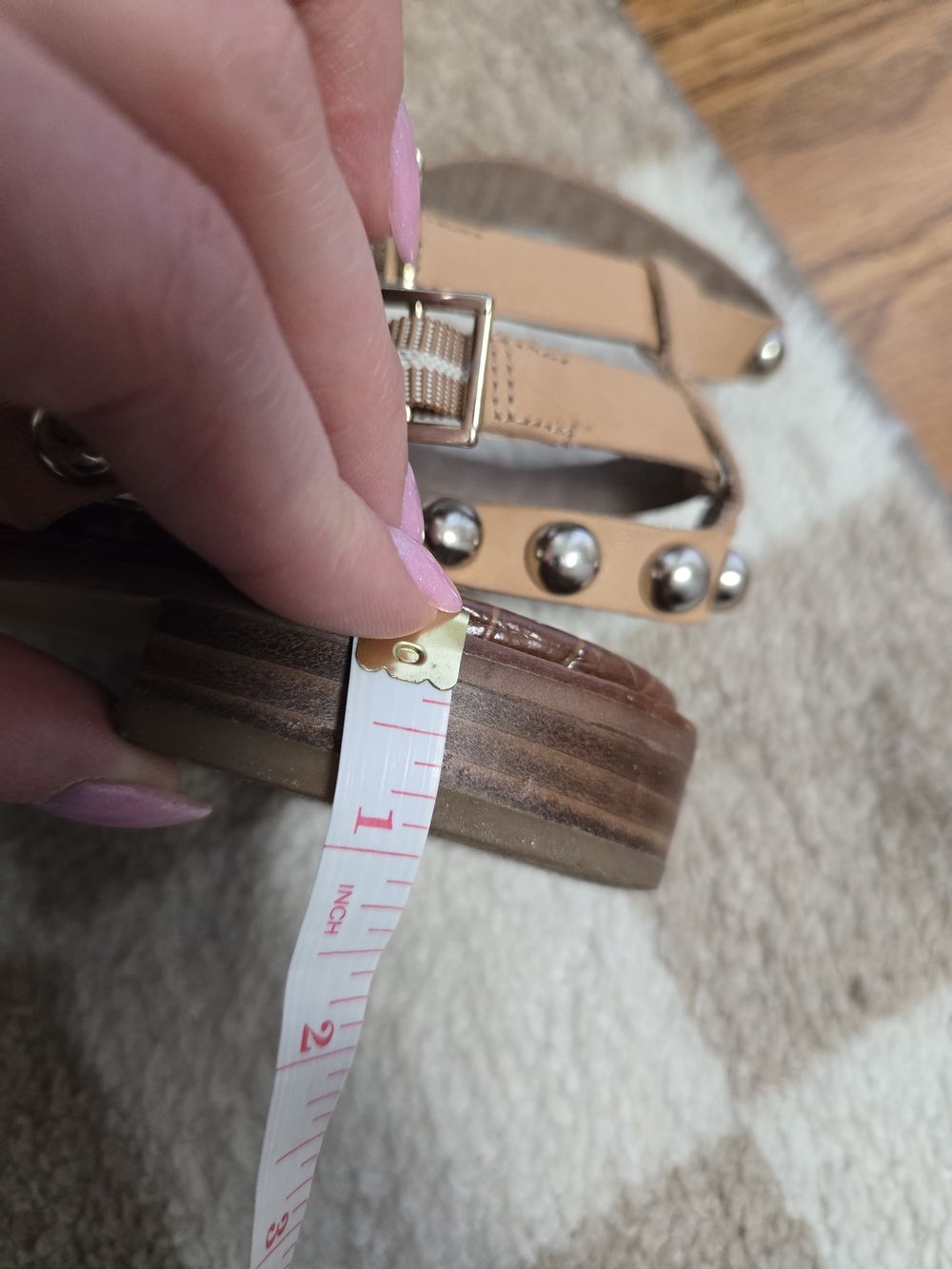 Sam Edelman Tan Studded Gladiator Sandals Women's Size 9 - Picture 6 of 7